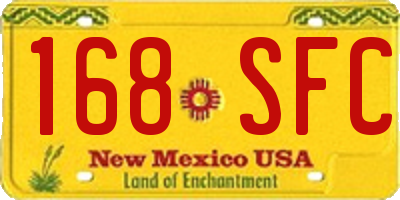 NM license plate 168SFC