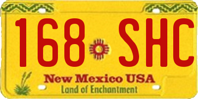 NM license plate 168SHC