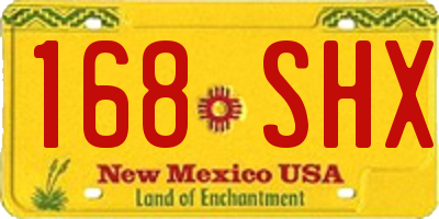NM license plate 168SHX