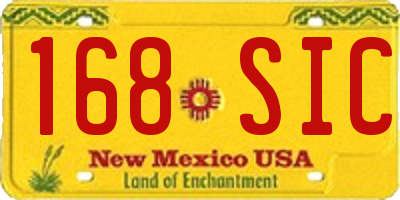 NM license plate 168SIC