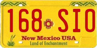 NM license plate 168SIO