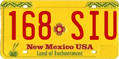 NM license plate 168SIU