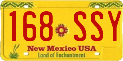 NM license plate 168SSY