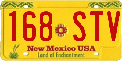NM license plate 168STV