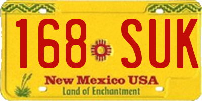 NM license plate 168SUK
