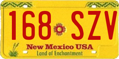NM license plate 168SZV