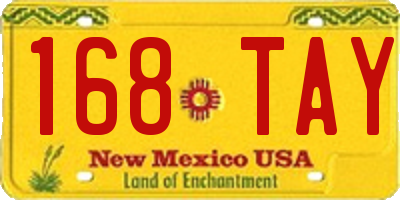NM license plate 168TAY