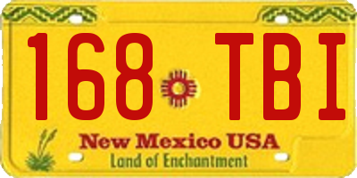 NM license plate 168TBI