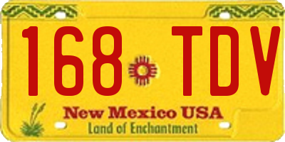 NM license plate 168TDV