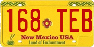 NM license plate 168TEB