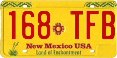 NM license plate 168TFB