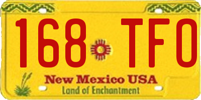 NM license plate 168TFO