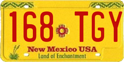 NM license plate 168TGY