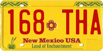 NM license plate 168THA