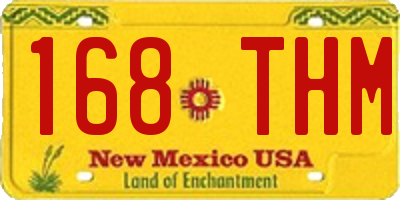NM license plate 168THM