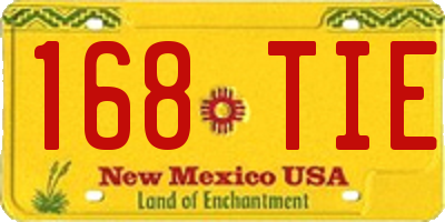 NM license plate 168TIE