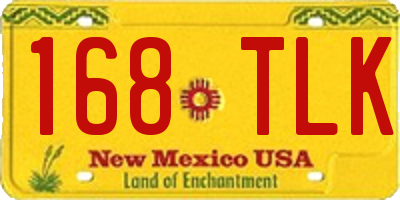 NM license plate 168TLK