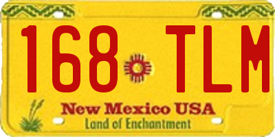 NM license plate 168TLM