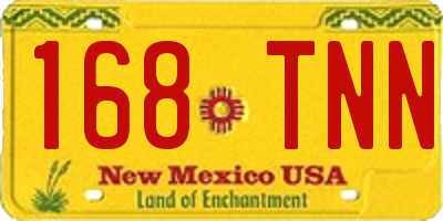 NM license plate 168TNN