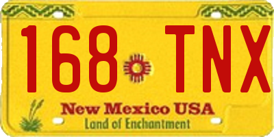 NM license plate 168TNX