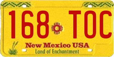 NM license plate 168TOC