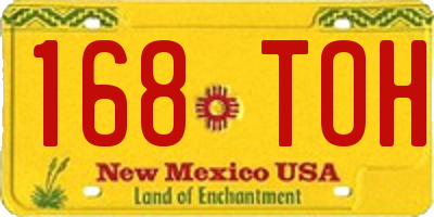 NM license plate 168TOH