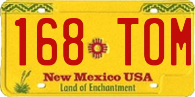 NM license plate 168TOM