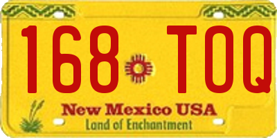 NM license plate 168TOQ
