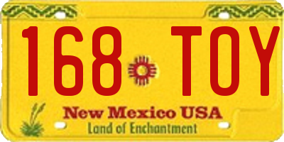 NM license plate 168TOY