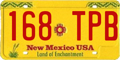 NM license plate 168TPB