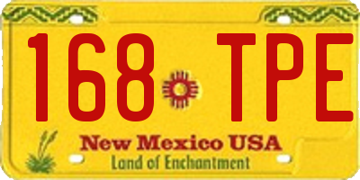 NM license plate 168TPE