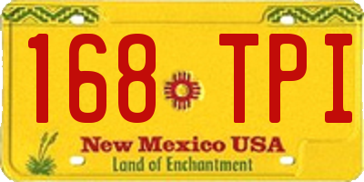 NM license plate 168TPI