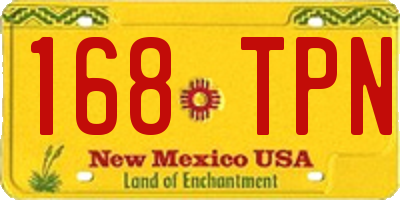 NM license plate 168TPN