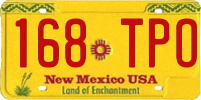 NM license plate 168TPO