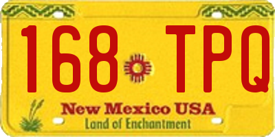 NM license plate 168TPQ