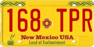 NM license plate 168TPR