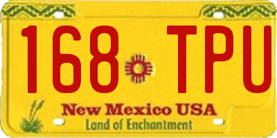 NM license plate 168TPU