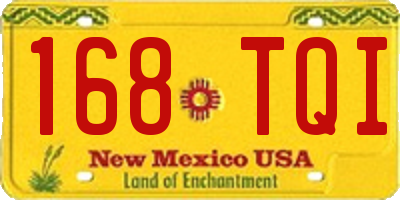 NM license plate 168TQI