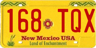 NM license plate 168TQX
