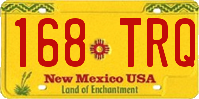 NM license plate 168TRQ