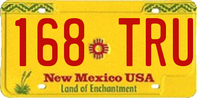 NM license plate 168TRU