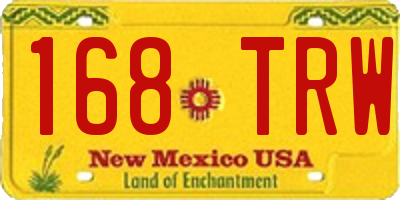 NM license plate 168TRW