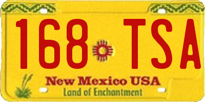 NM license plate 168TSA