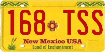 NM license plate 168TSS
