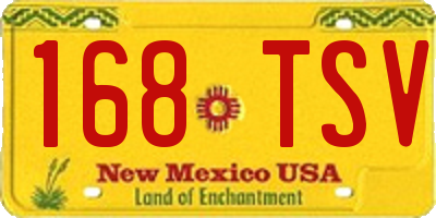 NM license plate 168TSV