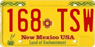 NM license plate 168TSW