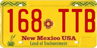 NM license plate 168TTB