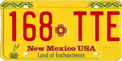 NM license plate 168TTE