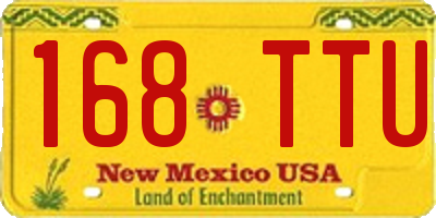 NM license plate 168TTU