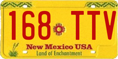 NM license plate 168TTV